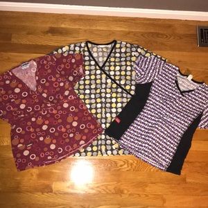 Lot of 3 scrub tops